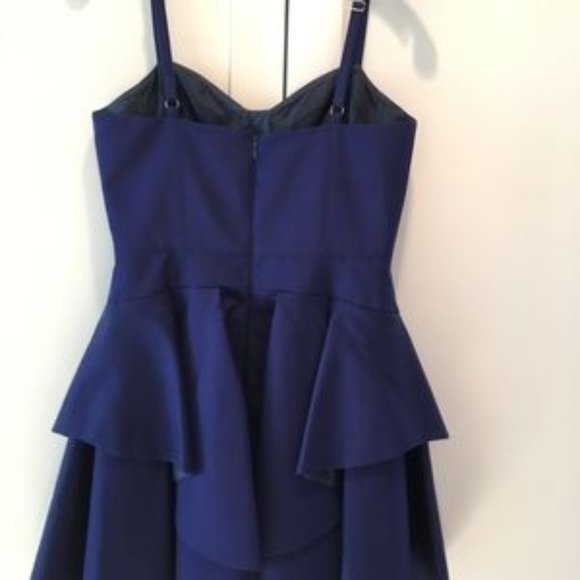 Rebecca Taylor Bustier Cobalt Blue Flounced Party Dress, sz 4 - Picture 5 of 8